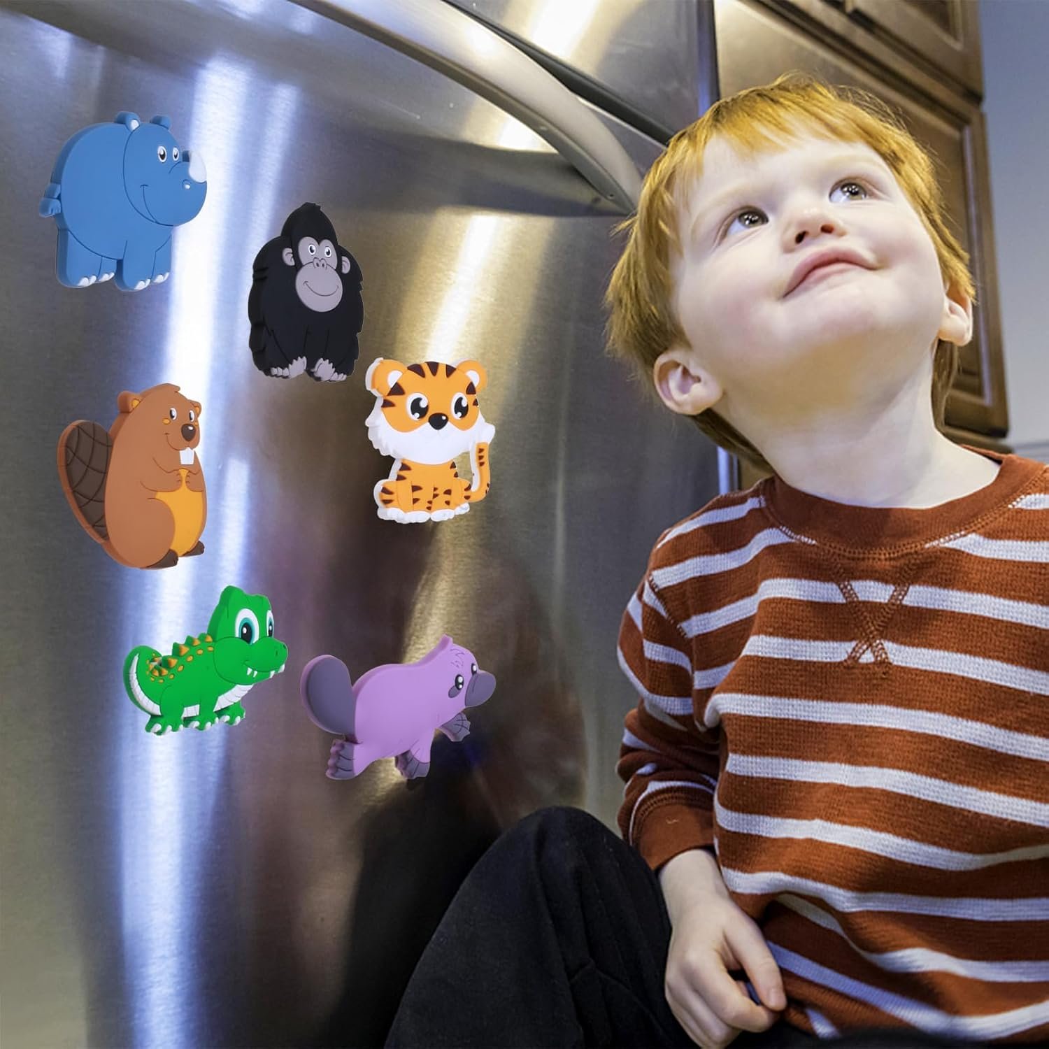 wholesale supineedo fridge magnet for toddlers 1-3，kids magnets for fridge (16 pcs animals magnet box) factory & supplier oem