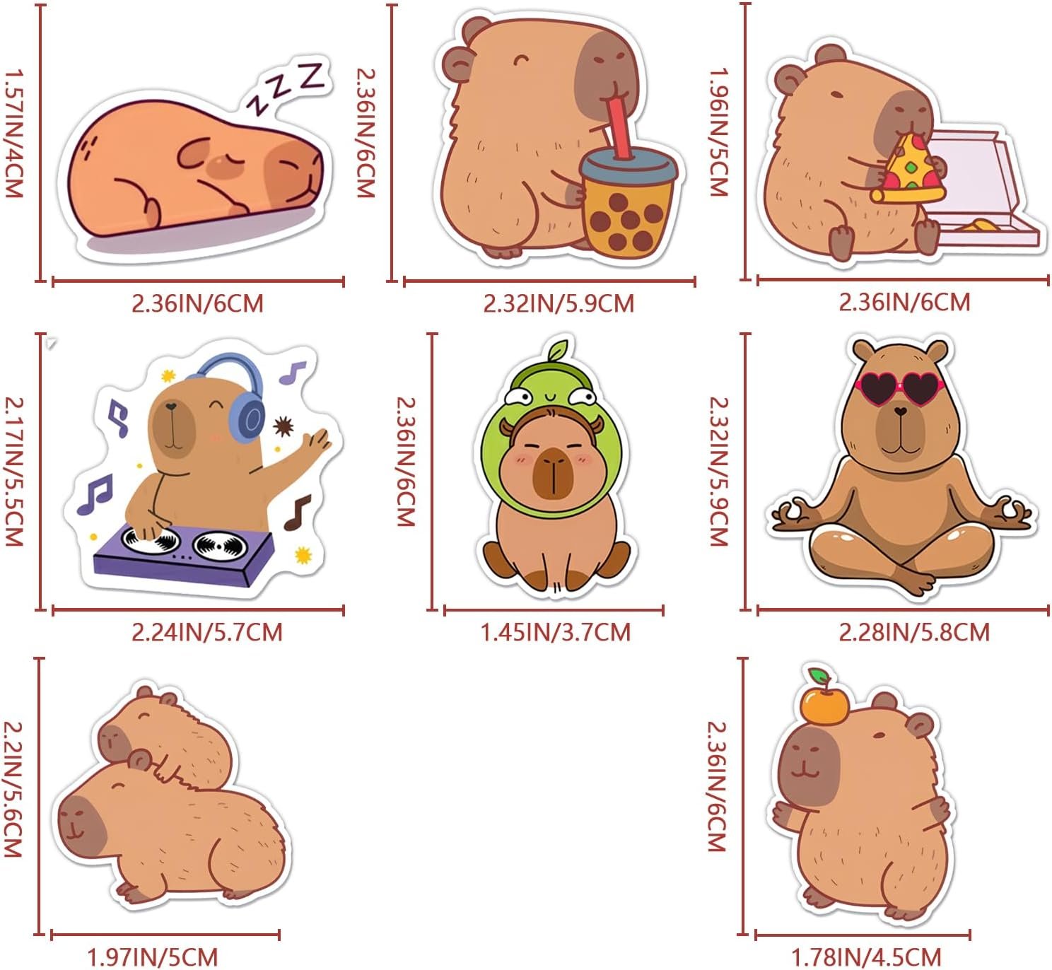 wholesale cute capybara animals fridge magnets, strong magnetic friends kitchen refrigerator decor, unique funny capybara-themed design magnets for home fridge school locker work(8 pcs) factory & supplier oem