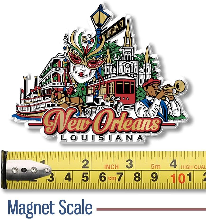 wholesale new orleans city magnet by classic magnets, collectible souvenirs made in the usa, 4.1