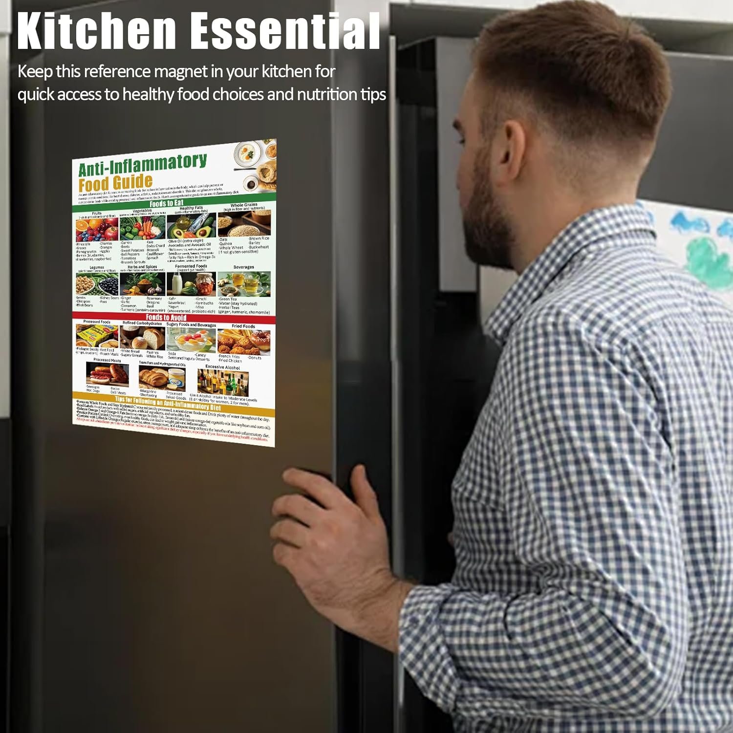 wholesale magnetic anti-inflammatory diet food guide, anti inflammatory foods list chart fridge magnet,nutritional food list poster board for beginners-12x16in factory & supplier oem