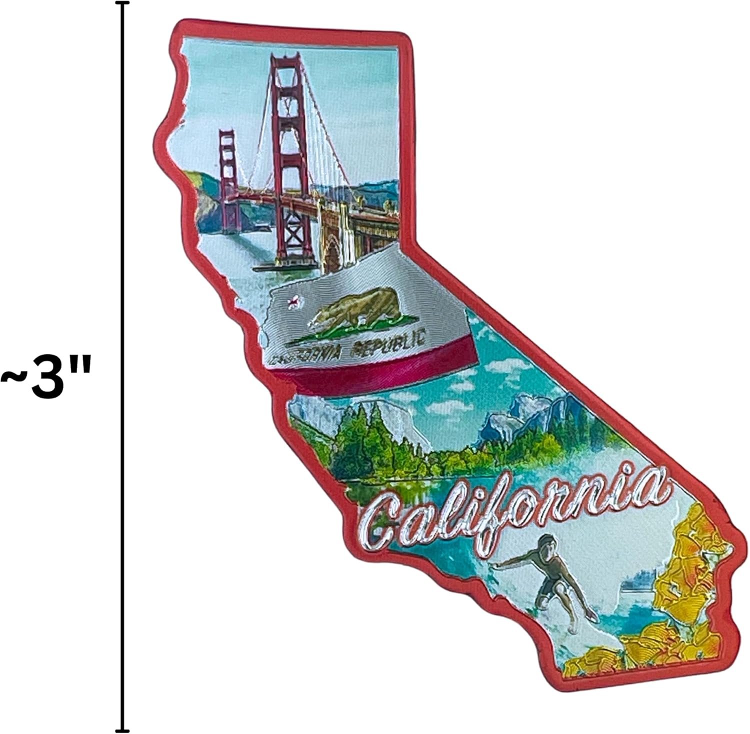 wholesale california state montage magnet, collectible souvenir keepsake, magnetic accessory for fridge, whiteboards and more, approximately 3 inches factory & supplier oem
