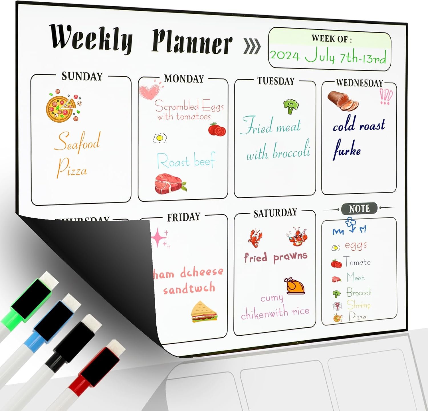 wholesale meal planner magnetic menu board for kitchen fridge planning board meal planner for fridge weekly meal planner dry erase calendar for fridge magnetic calendar fridge calendar magnet factory & supplier oem