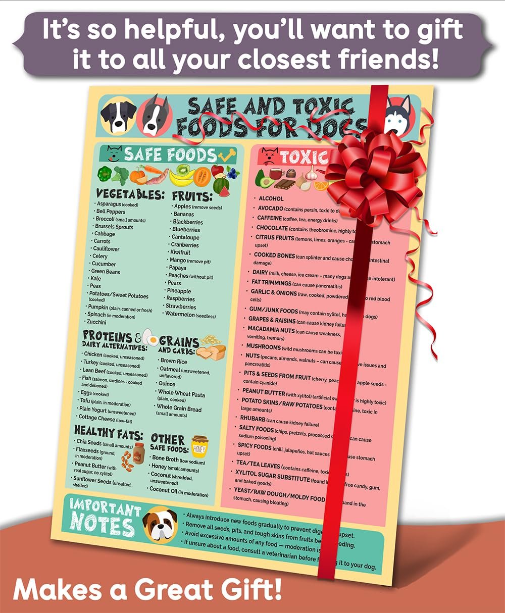 wholesale magnetic 8.5x11 safe and toxic foods for dogs magnet – pet safety chart and canine nutrition guide, waterproof & humidity- (pack of 1) factory & supplier oem