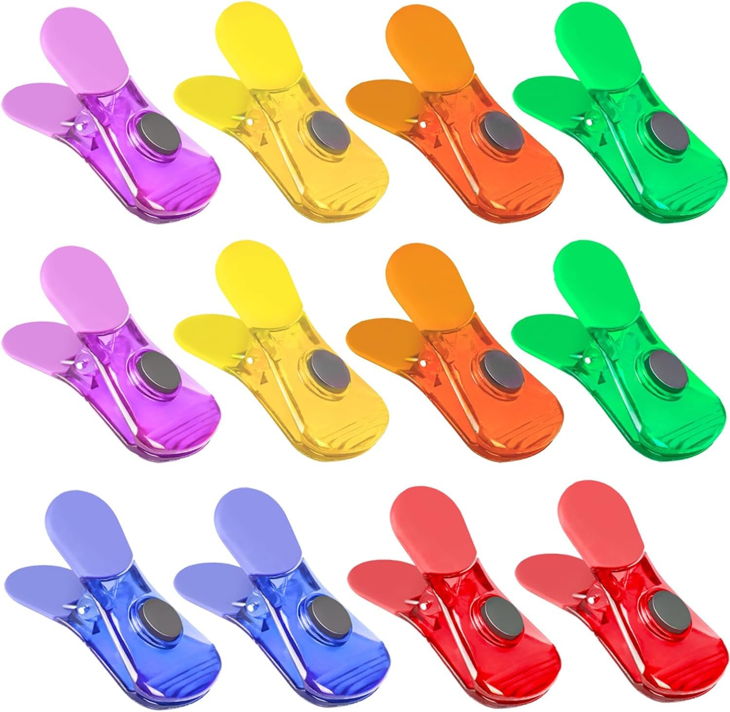 wholesale bag clips, 12 pack food chip snack bag sealing clips, color refrigerator magnet clips air-tight clips for home kitchen storage factory & supplier oem