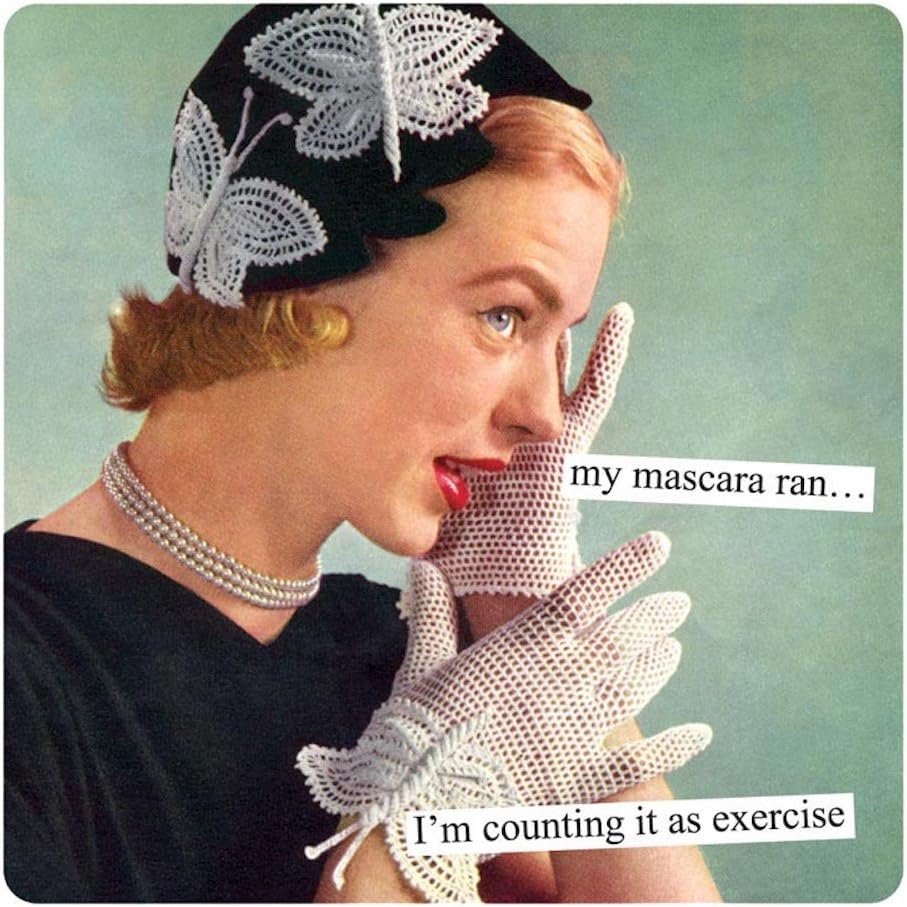 wholesale anne taintor square refrigerator magnet - my mascara ran i'm counting it as exercise factory & supplier oem
