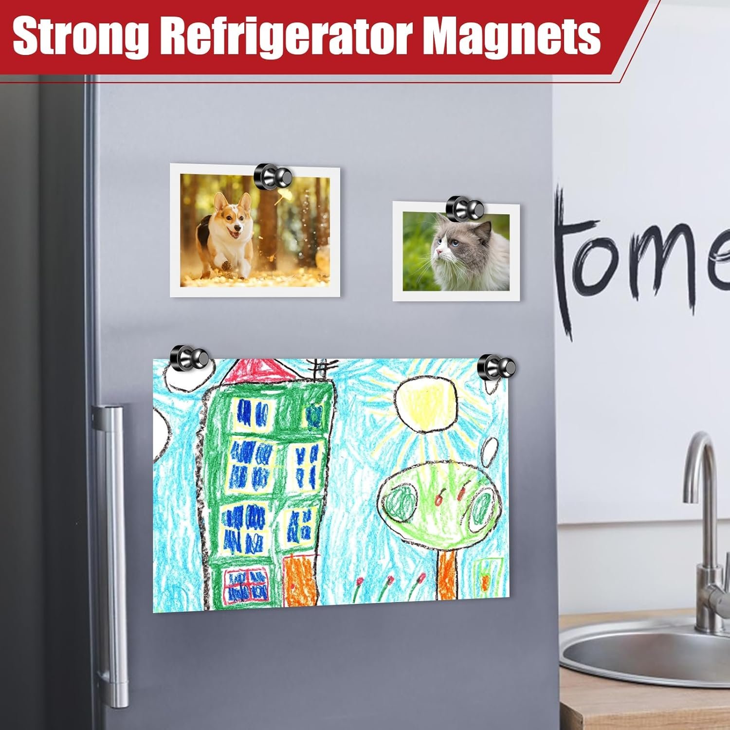 wholesale 22pcs strong refrigerator magnets - black, small, kitchen, whiteboard, locker accessories factory & supplier oem