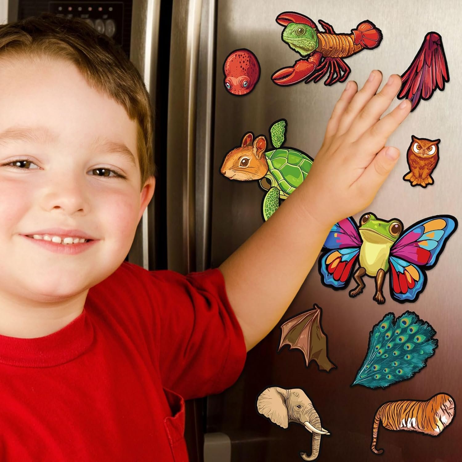 wholesale 134pcs cryptid construction kit funny animals fridge magnets for kid creature creation magnetic toys for toddlers educational monster refrigerator magnets for whiteboard baby children gift learning factory & supplier oem