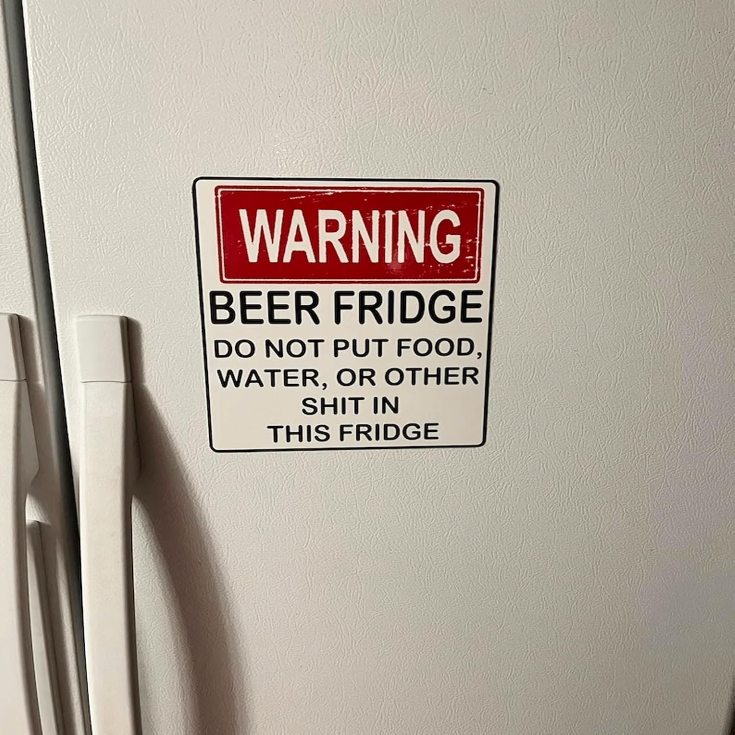 wholesale funny beer fridge stickers warning beer fridge magnet hilarious beer fridge warning sign beer stickers magnet do not put food, water, or other shit in this fridge for home bar decorations (1pcs) factory & supplier oem
