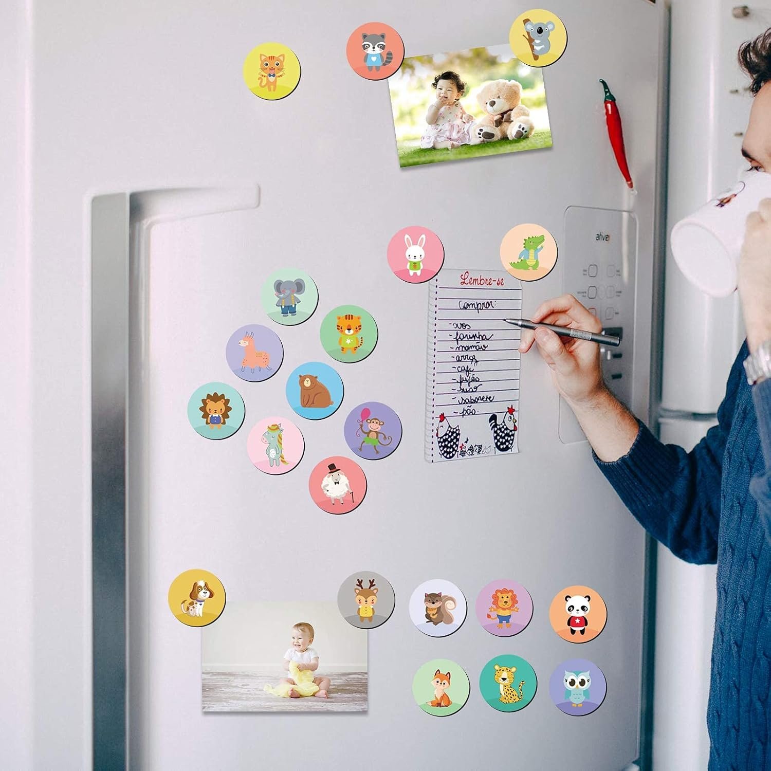 wholesale 54pcs animal magnets for refrigerator decorative fridge lockers magnets cute kitchen iron office whiteboards suitable for adults factory & supplier oem