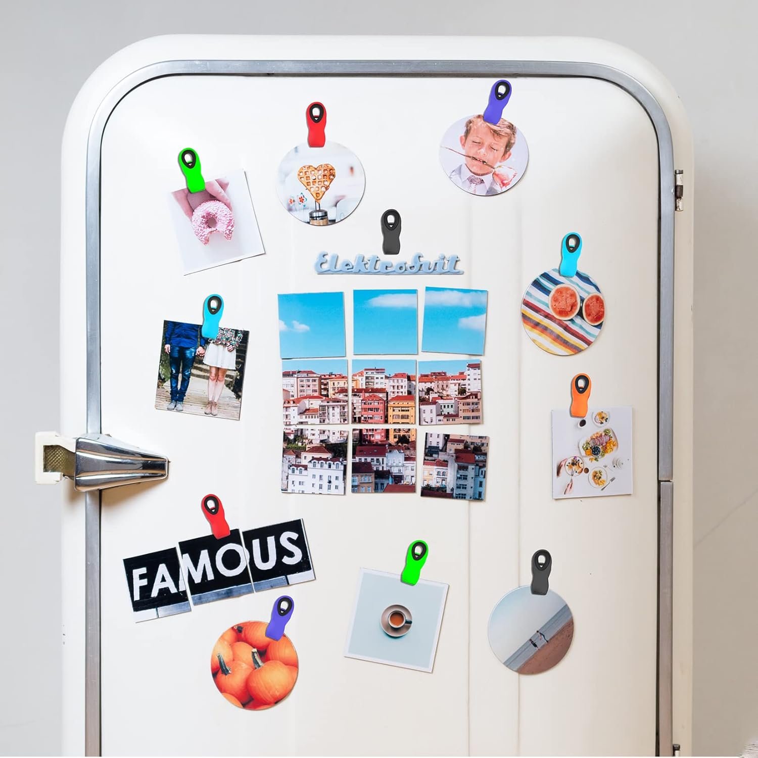 wholesale vndueey 12 pack magnetic chip clips for food packages, kitchen clips with magnet for refrigerator, plastic assorted colors for food storage factory & supplier oem
