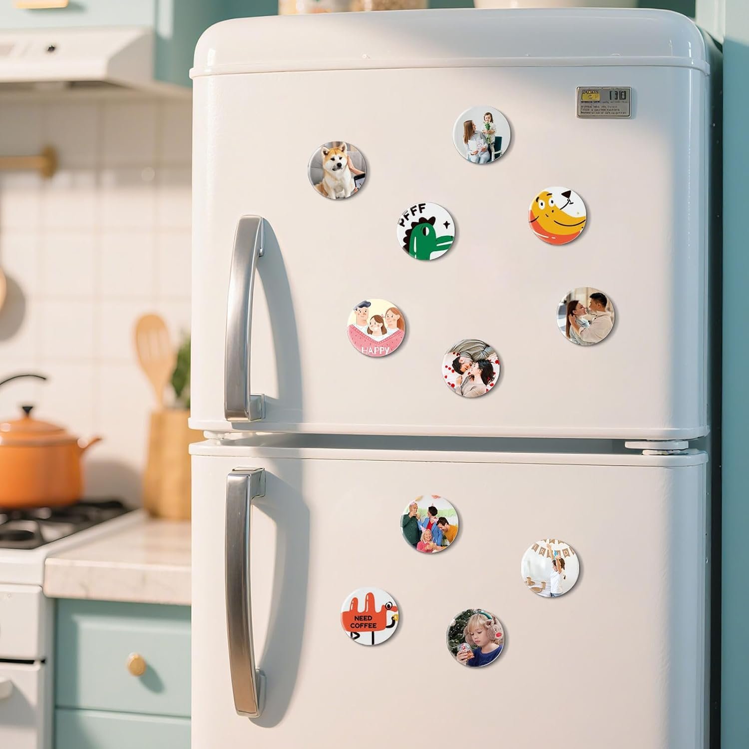 wholesale sublimation magnet blanks set,40pcs 2.16''x2.16''custom round fridge magnets,personalized decoration for home kitchen refrigerator microwave oven officer,picture magnets best diy craft gifts factory & supplier oem