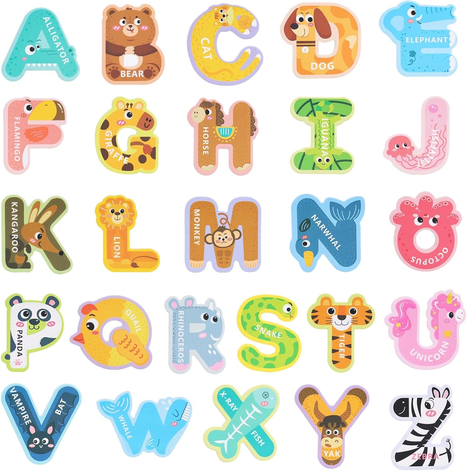 wholesale lovestown magnetic letters for toddlers, 26 large animal alphabet magnets, educational learning toys, fridge magnetic letters set factory & supplier oem