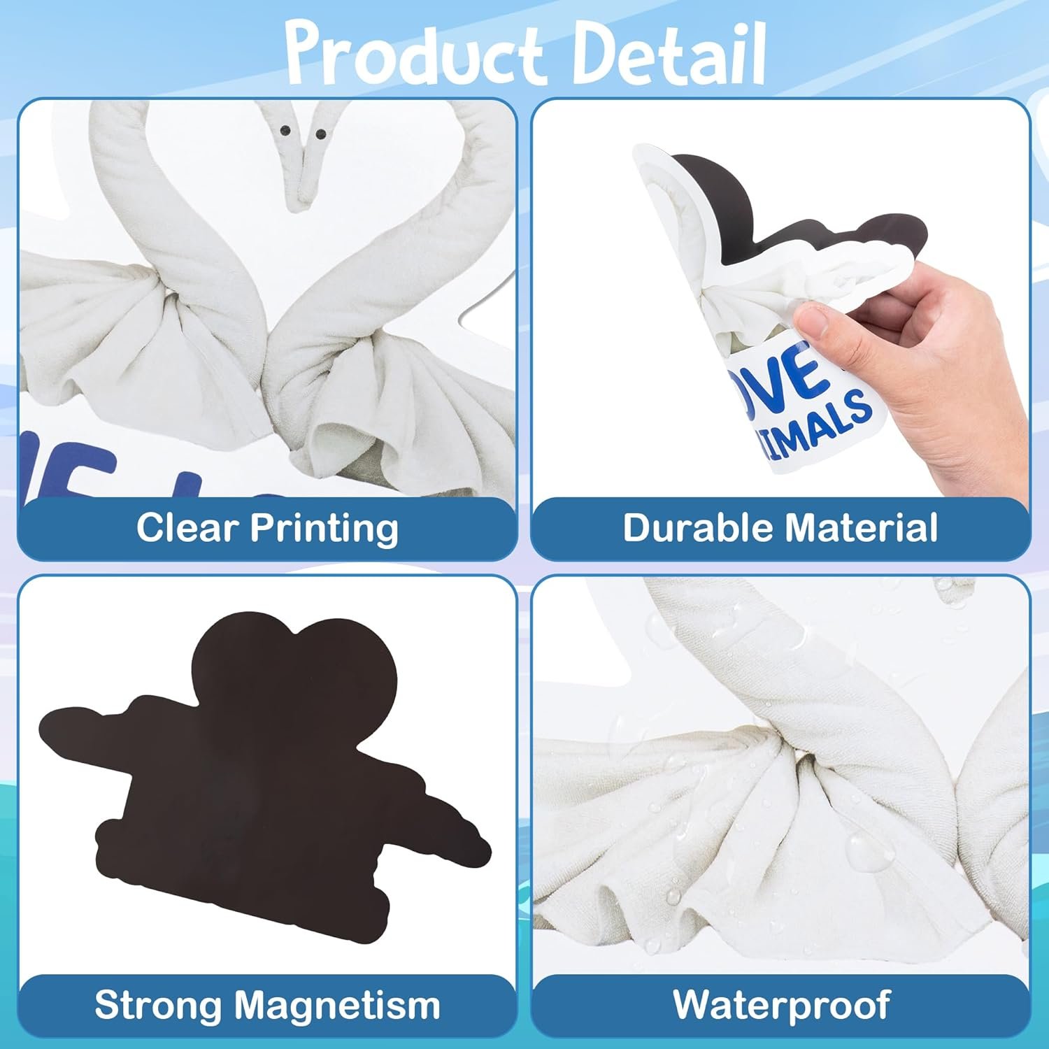 wholesale japbor cruise door decorations magnetic - 4pcs towel animals magnet, sea ocean cruise ship car cabin refrigerator magnet decal, fun magnetic fridge stickers for home kitchen carnival party decor factory & supplier oem