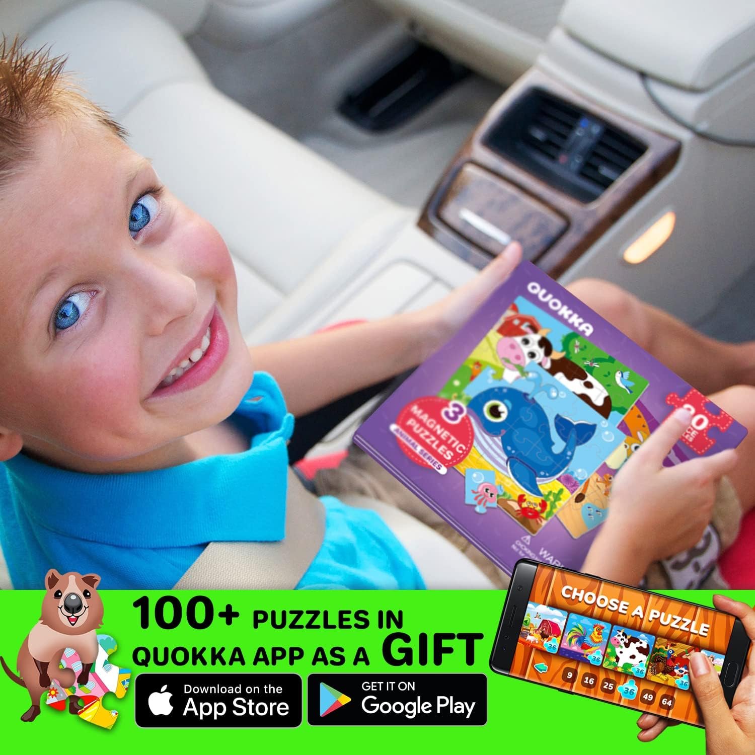 wholesale quokka magnetic toddler puzzles ages 2-4 - 20 pieces puzzles for kids ages 4-6 - travel games for kids age 3-5 - animal toddler travel toys - car airplane road trip games factory & supplier oem