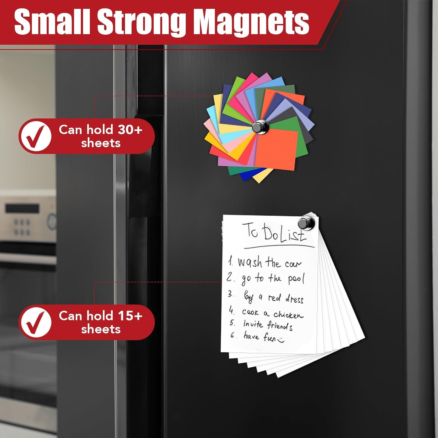 wholesale 22pcs strong refrigerator magnets - black, small, kitchen, whiteboard, locker accessories factory & supplier oem