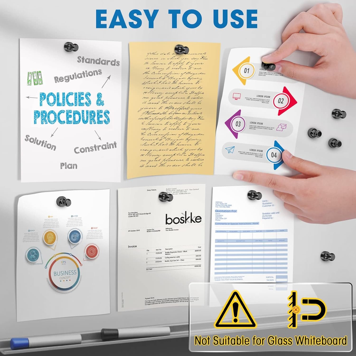 wholesale grtard 48 pack black magnetic push pins - strong fridge & whiteboard magnets for office, school, locker & map factory & supplier oem