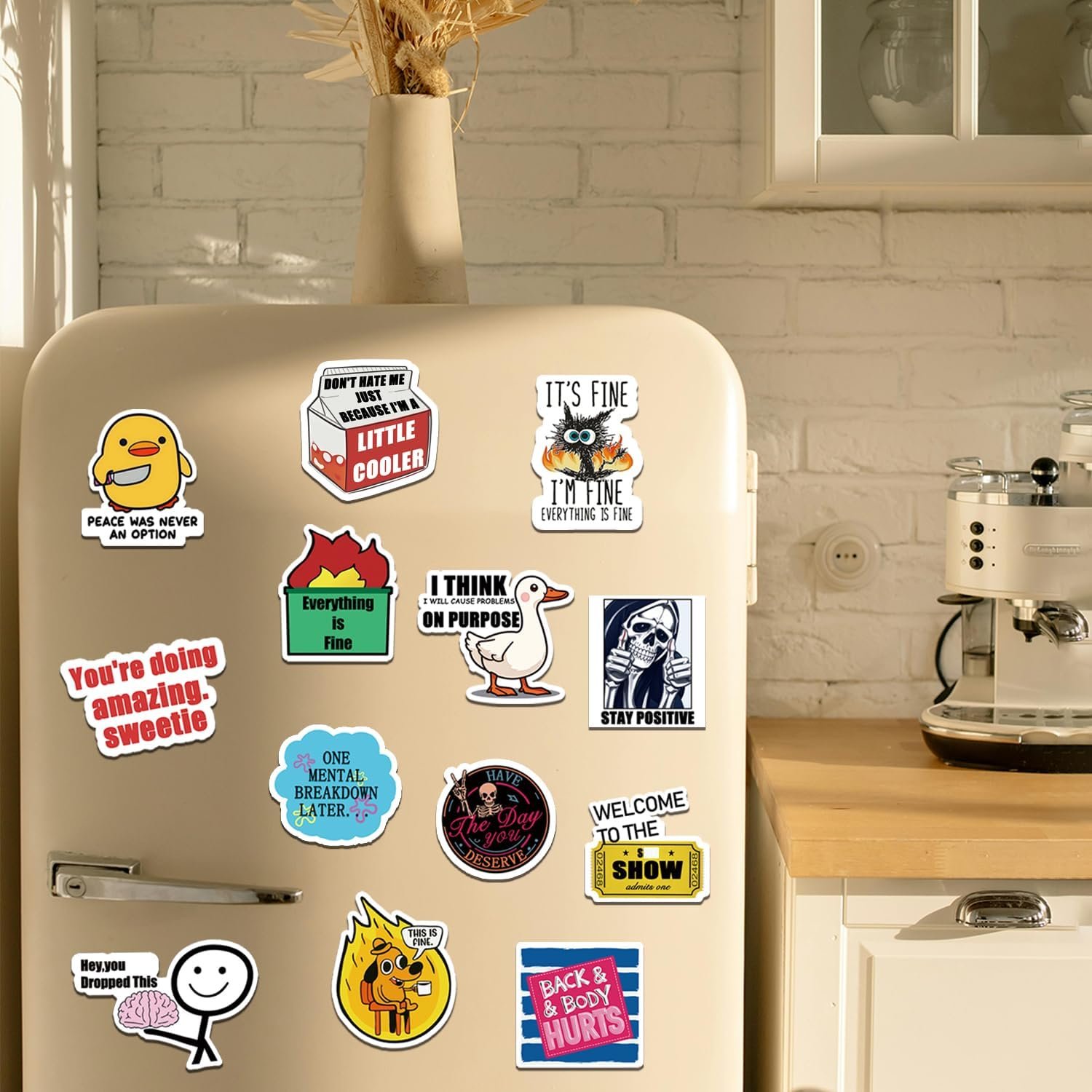 wholesale 13pc funny memes fridge magnets, cute refrigerator animals words fridge magnets for bumper office locker kitchen home decor for boys girls adult factory & supplier oem
