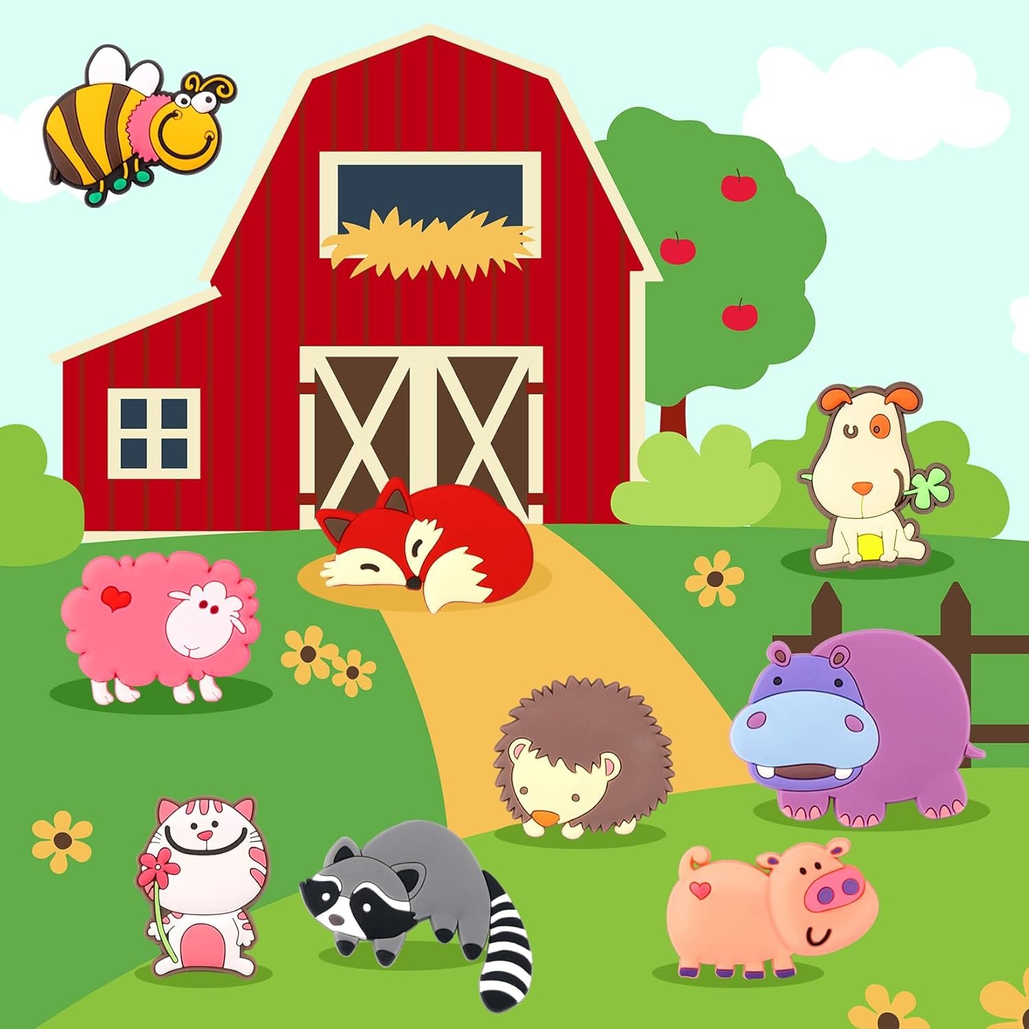 wholesale vndueey fridge magnets, 10 pack cute farm animal magnets, fun refrigerator magnet whiteboard magnet, full back magnetic play animal, gifts for boys and girls factory & supplier oem