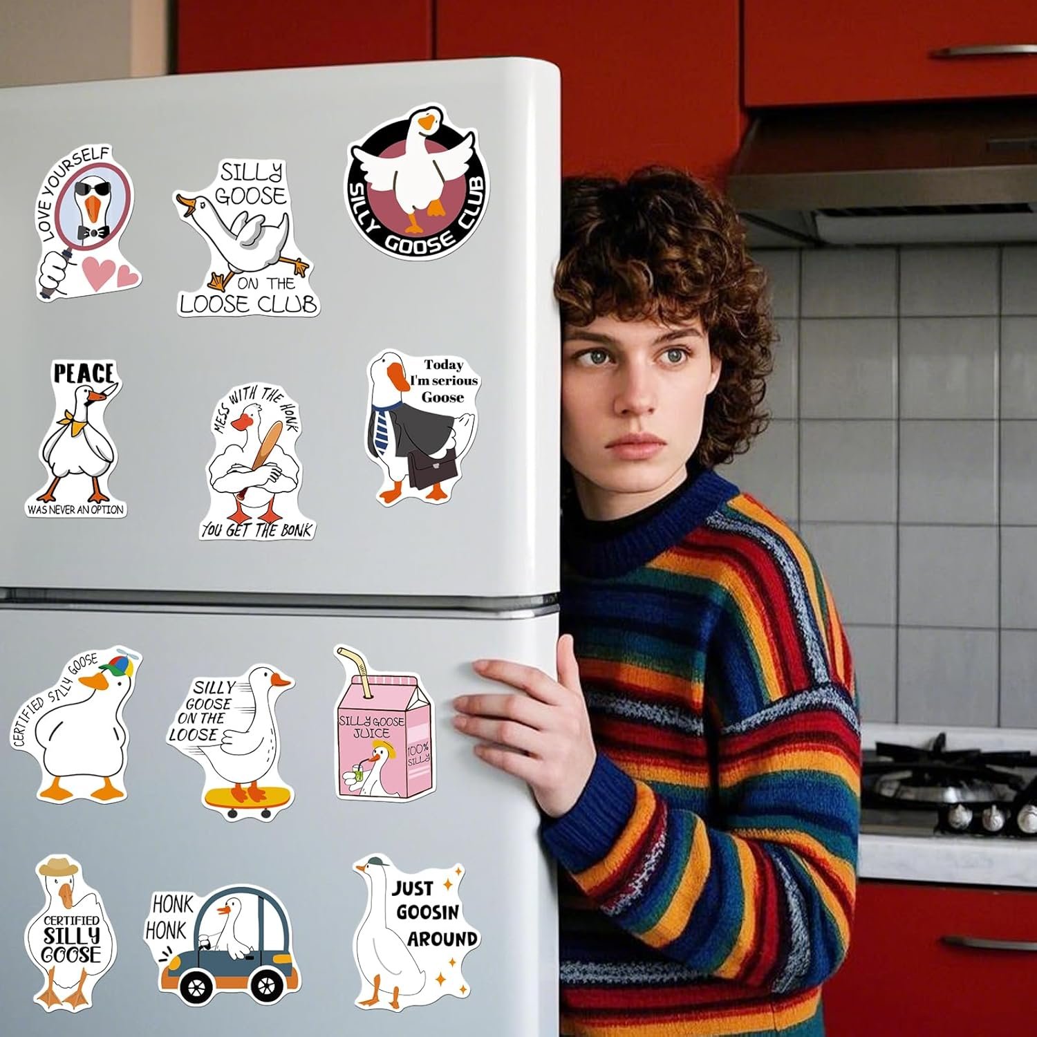 wholesale silly goose refrigerator magnets - 20 pcs funny locker fridge animal meme magnetic stickers cartoon cute magnet for gifts cruise door decorations car accessories kitchen office garage decor factory & supplier oem