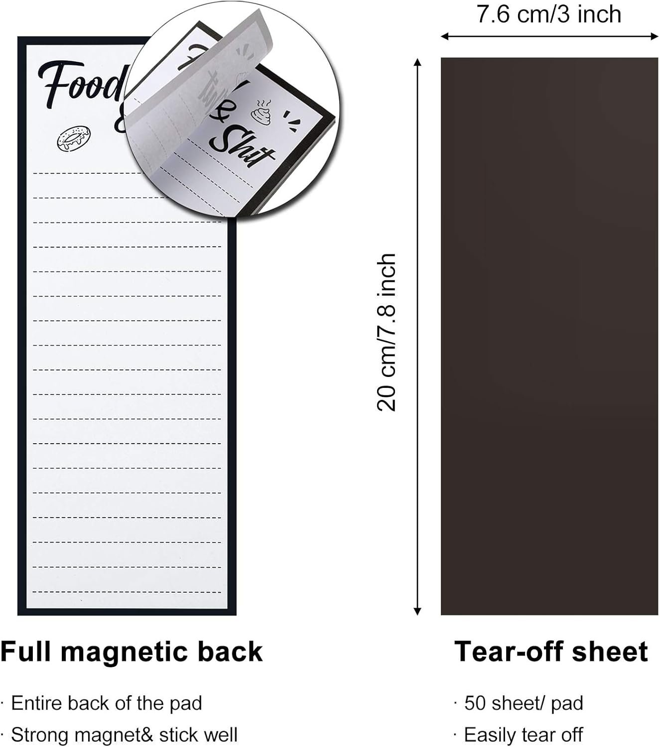 wholesale zonon magnetic note pad for fridge with pen holder grocery list notepad magnet pad for refrigerator magnetic shopping list pad factory & supplier oem