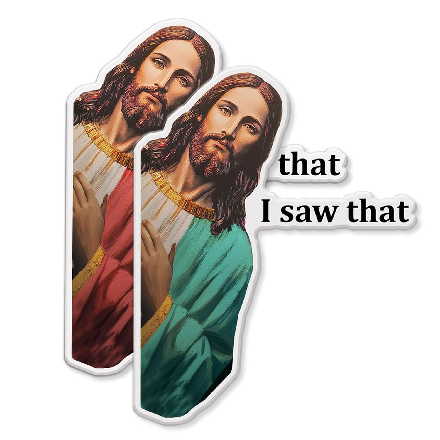 wholesale jesus i saw that magnets, funny jesus refrigerator magnets, funny fridge magnets, car stickers, car magnet, funny jesus magnet, 3.5 inch pack of 2 (red, green) factory & supplier oem