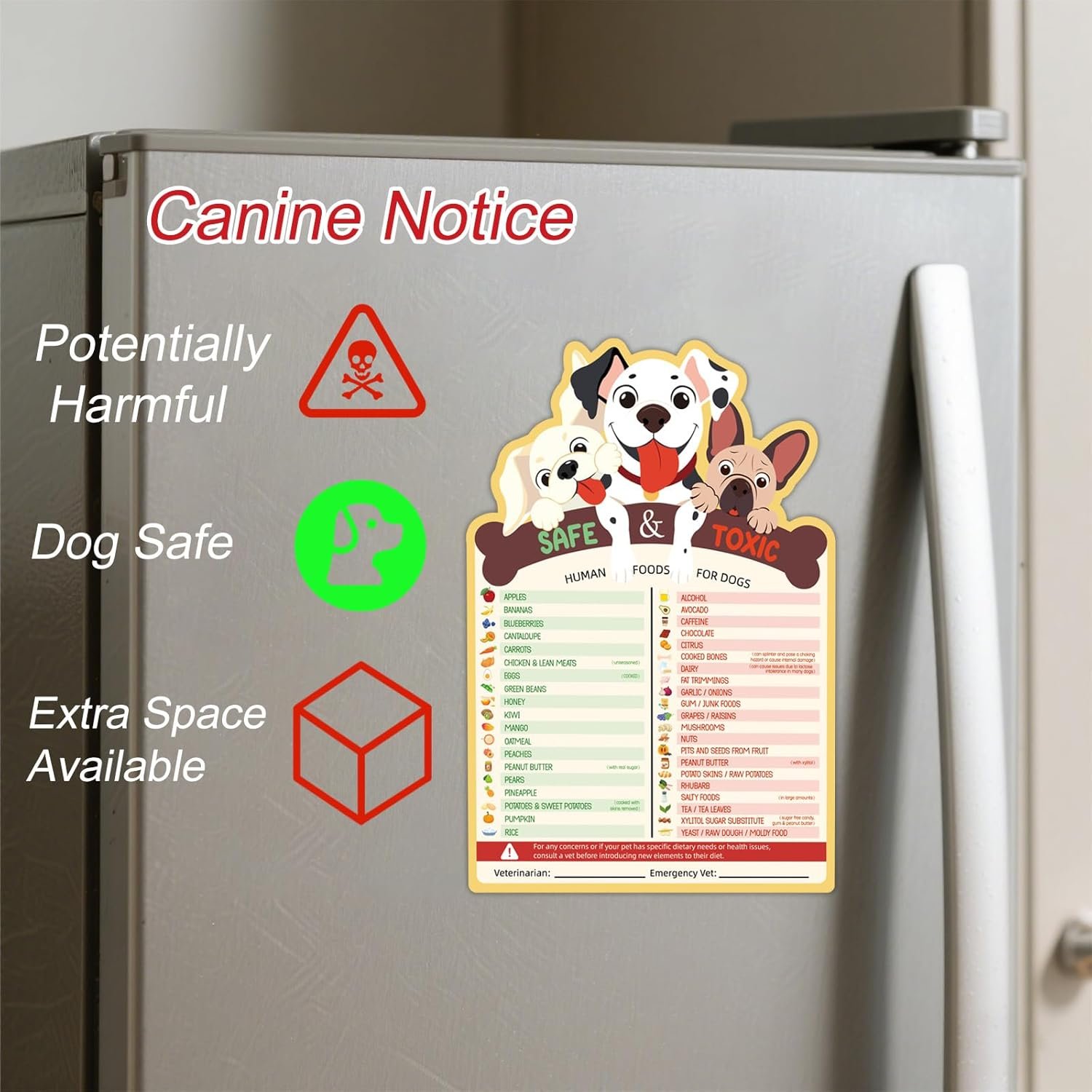 wholesale dog feeding chart fridge magnet, food dogs can or can’t eat 9.75x6.75in feeding sign safe food chart nutrition guide for pet new puppy essentials factory & supplier oem