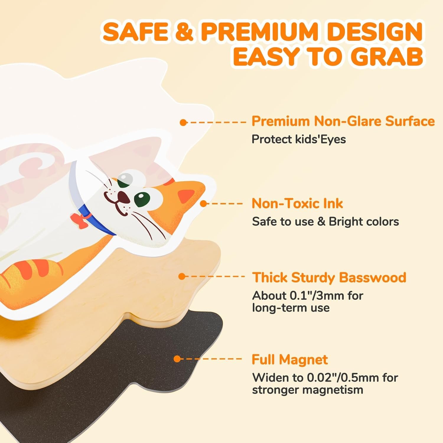 wholesale joycat wooden fridge magnets for toddlers, 20 cute animals refrigerator magnets for kids, full back magnetic toys, fun educational baby learning gifts for 2 3 4 5 years old factory & supplier oem