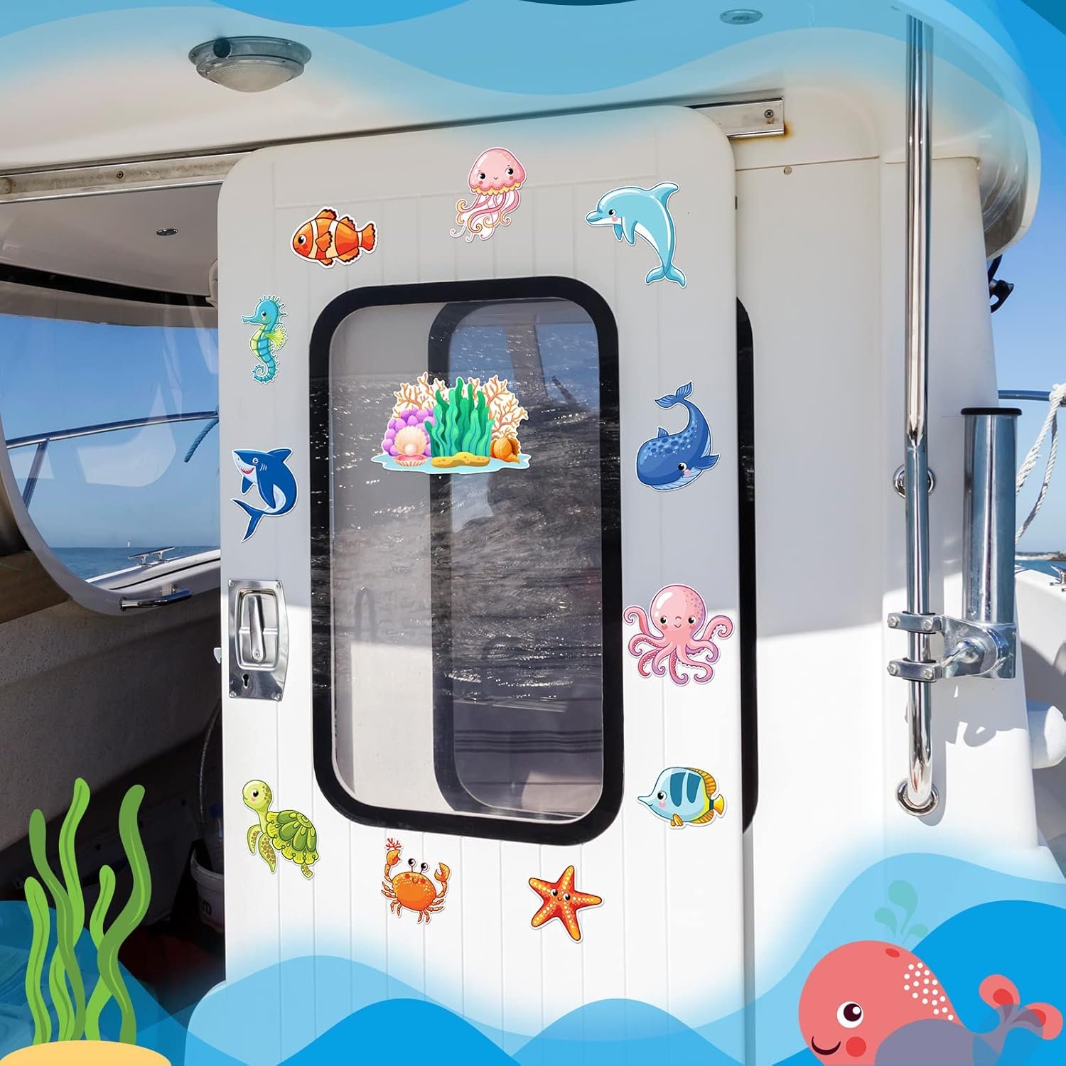 wholesale leifide 12 pcs cruise door decorations magnetic ocean car magnets cruise door magnet stickers decorations ocean fridge decor for carnival refrigerator(sea animal) factory & supplier oem