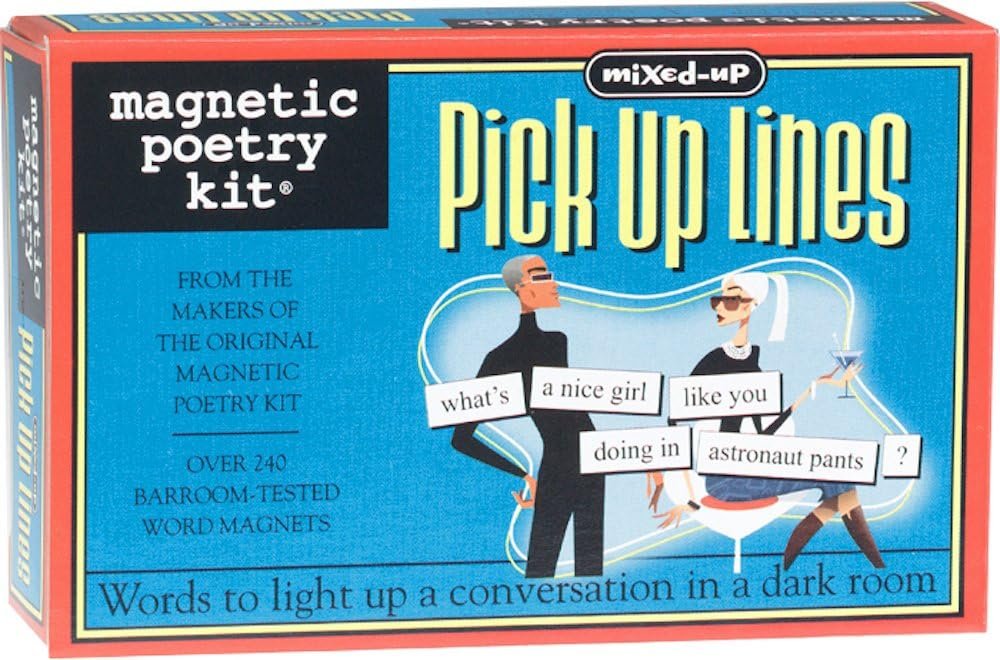 wholesale magnetic poetry - mixed-up pick up lines kit - words for refrigerator - write poems and letters on the fridge - made in the usa factory & supplier oem