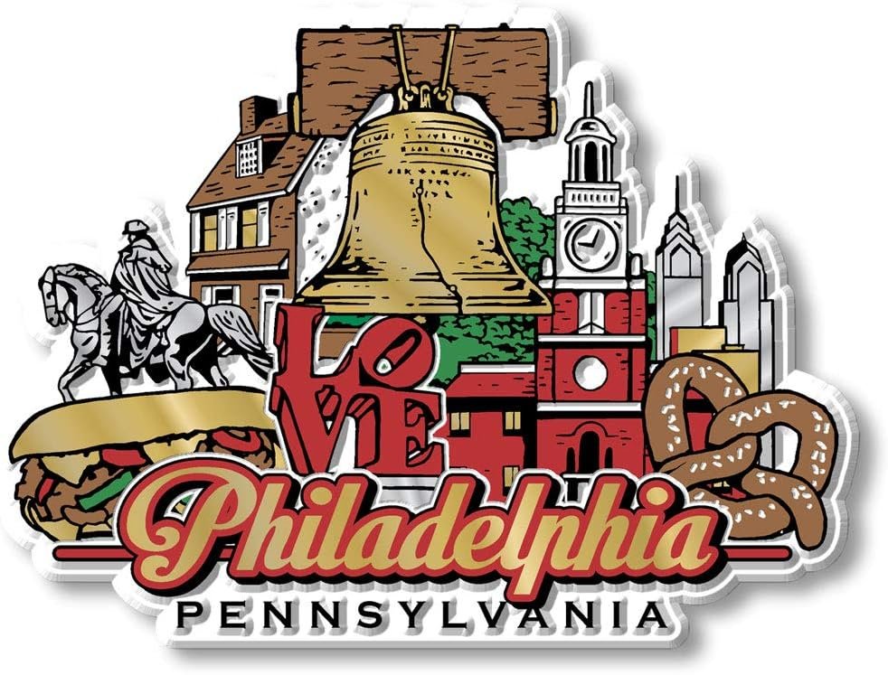 wholesale philadelphia city magnet by classic magnets, collectible souvenirs made in the usa, 3.9