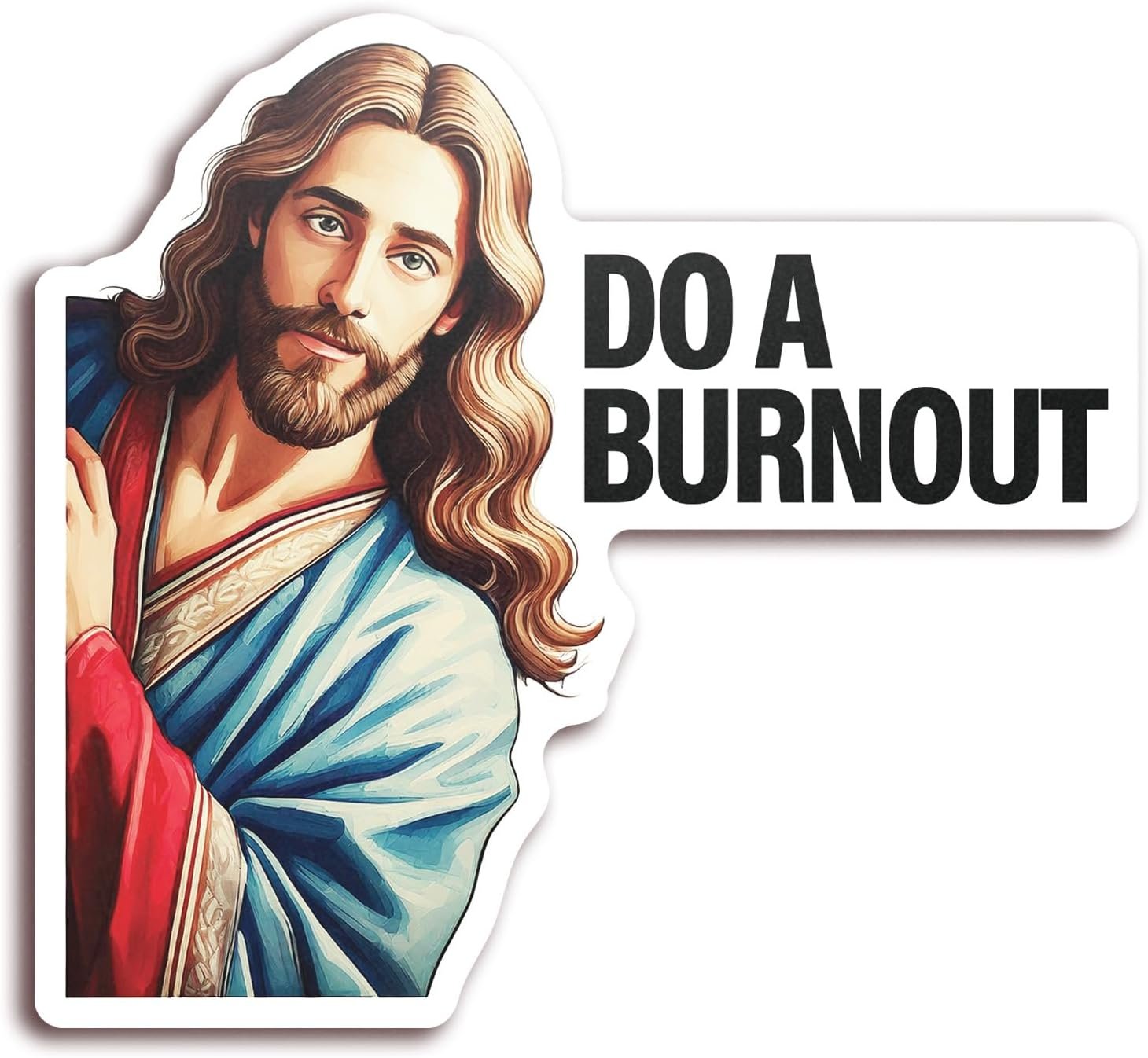 wholesale do a burnout magnet – 5 inch uv printed funny jesus car meme – indoor outdoor fridge magnet for garage, locker, or man cave decor - kcm0215 factory & supplier oem