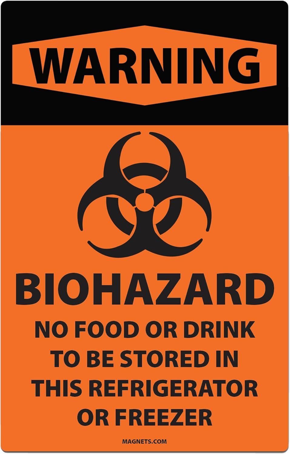 wholesale 2-pack biohazard magnetic signs – no food or drink stored in this refrigerator or freezer – osha compliant safety magnets – made in usa factory & supplier oem