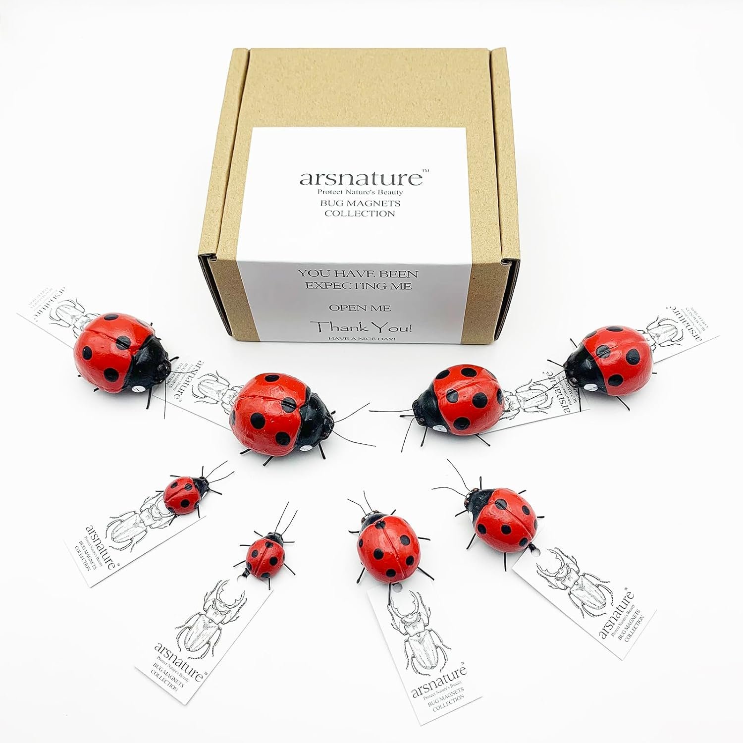 wholesale arsnature 8pcs realistic ladybugs refrigerator magnet - magnetic ladybugs for fridge & garden - cute magnet for home, kitchen, office, whiteboard factory & supplier oem