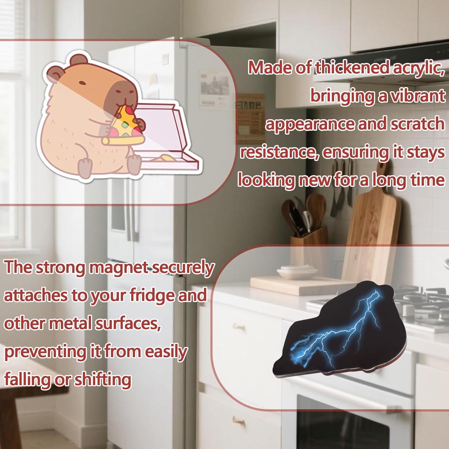 wholesale cute capybara animals fridge magnets, strong magnetic friends kitchen refrigerator decor, unique funny capybara-themed design magnets for home fridge school locker work(8 pcs) factory & supplier oem