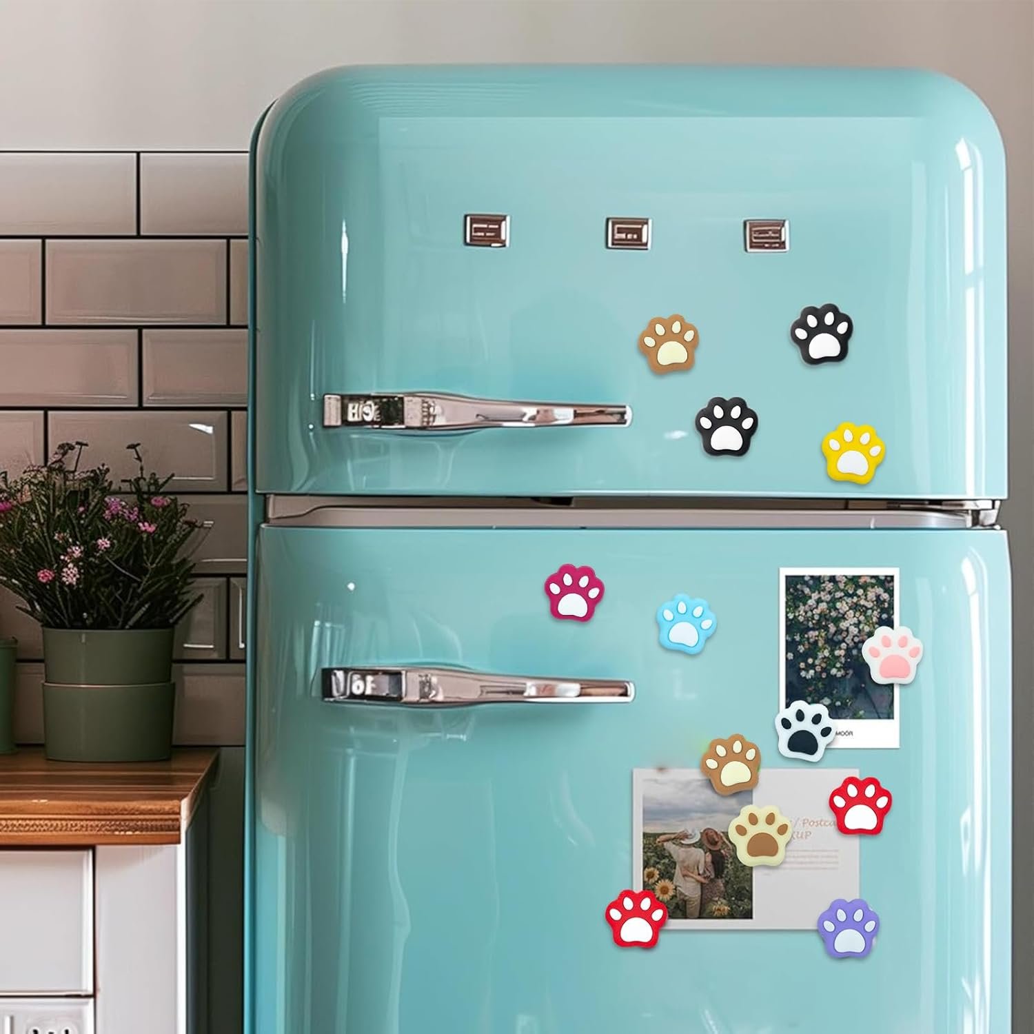 wholesale 20pcs paw print magnets fridge magnets cute refrigerator magnets decorative magnet set for locker accessories whiteboard, classroom decor, kitchen,cabinet and office decor (cat paw) factory & supplier oem
