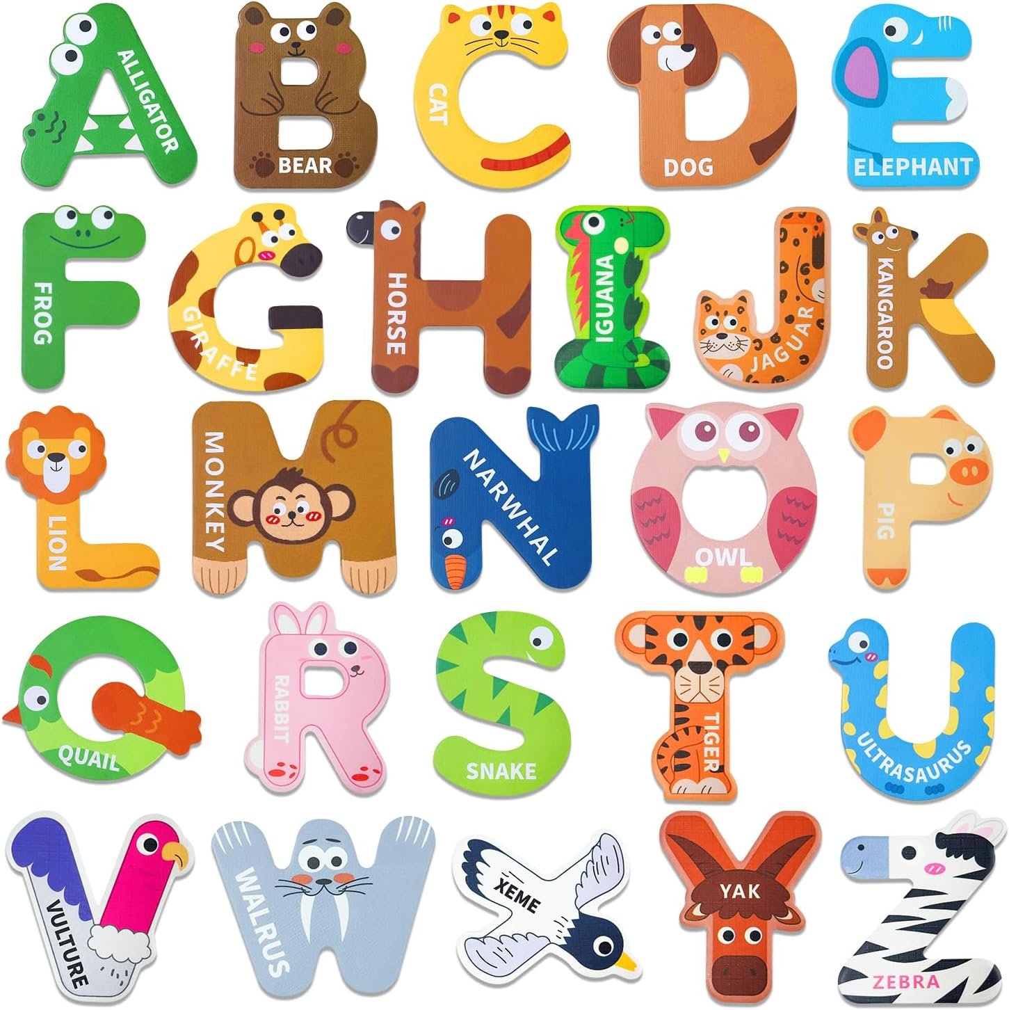 wholesale magnetic alphabet fridge magnets with colorful animal designs for toddlers & kids ages 3-5 - great for home and classroom letter recognition & spelling practice - ideal preschool gift factory & supplier oem