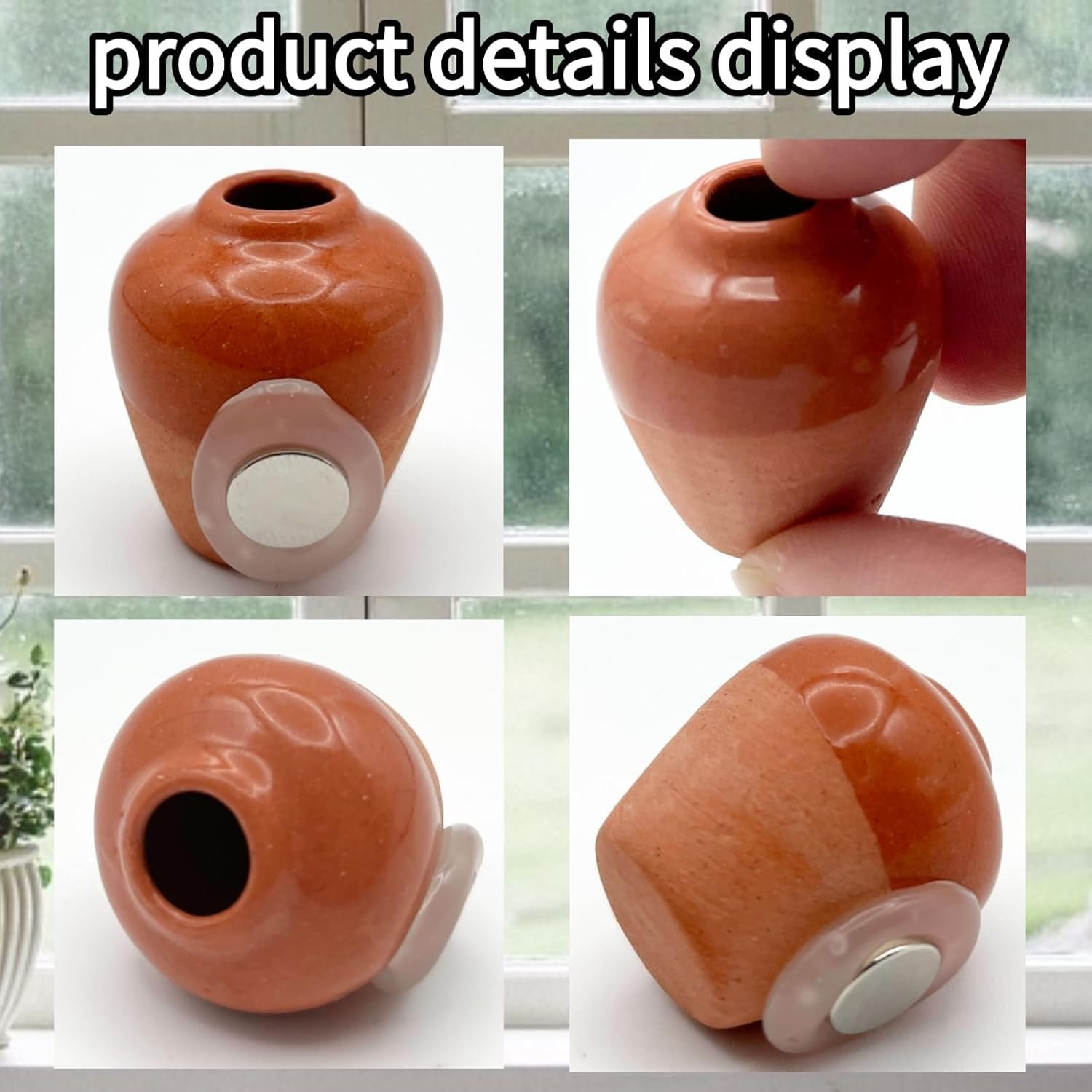 wholesale mini buds vases magnets for fridge,mini ceramics flowers pot refrigerator magnets funny 3d vases plants diy decoration office kitchen accessories (6pcs) factory & supplier oem