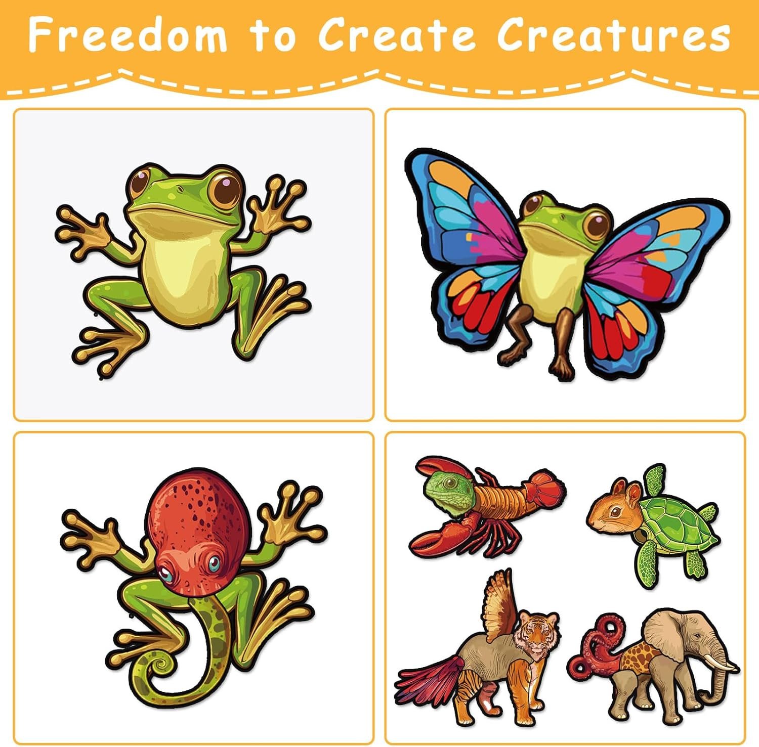 wholesale 134pcs cryptid construction kit funny animals fridge magnets for kid creature creation magnetic toys for toddlers educational monster refrigerator magnets for whiteboard baby children gift learning factory & supplier oem