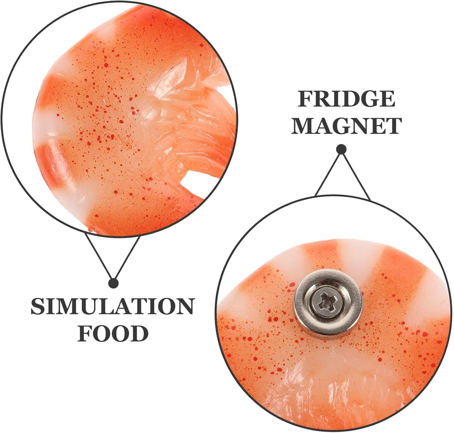 wholesale 2pcs food magnets funny kitchen artificial shrimp white board magnet refrigerator magnets decorative lovely fridge magnets decorative fridge decor fake shrimp ocean 3d pvc red factory & supplier oem