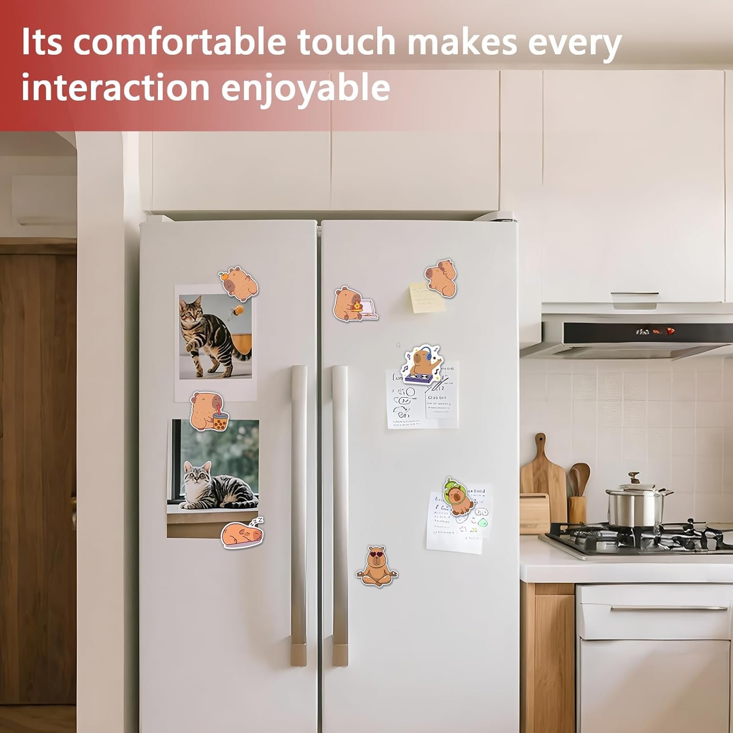 wholesale cute capybara animals fridge magnets, strong magnetic friends kitchen refrigerator decor, unique funny capybara-themed design magnets for home fridge school locker work(8 pcs) factory & supplier oem
