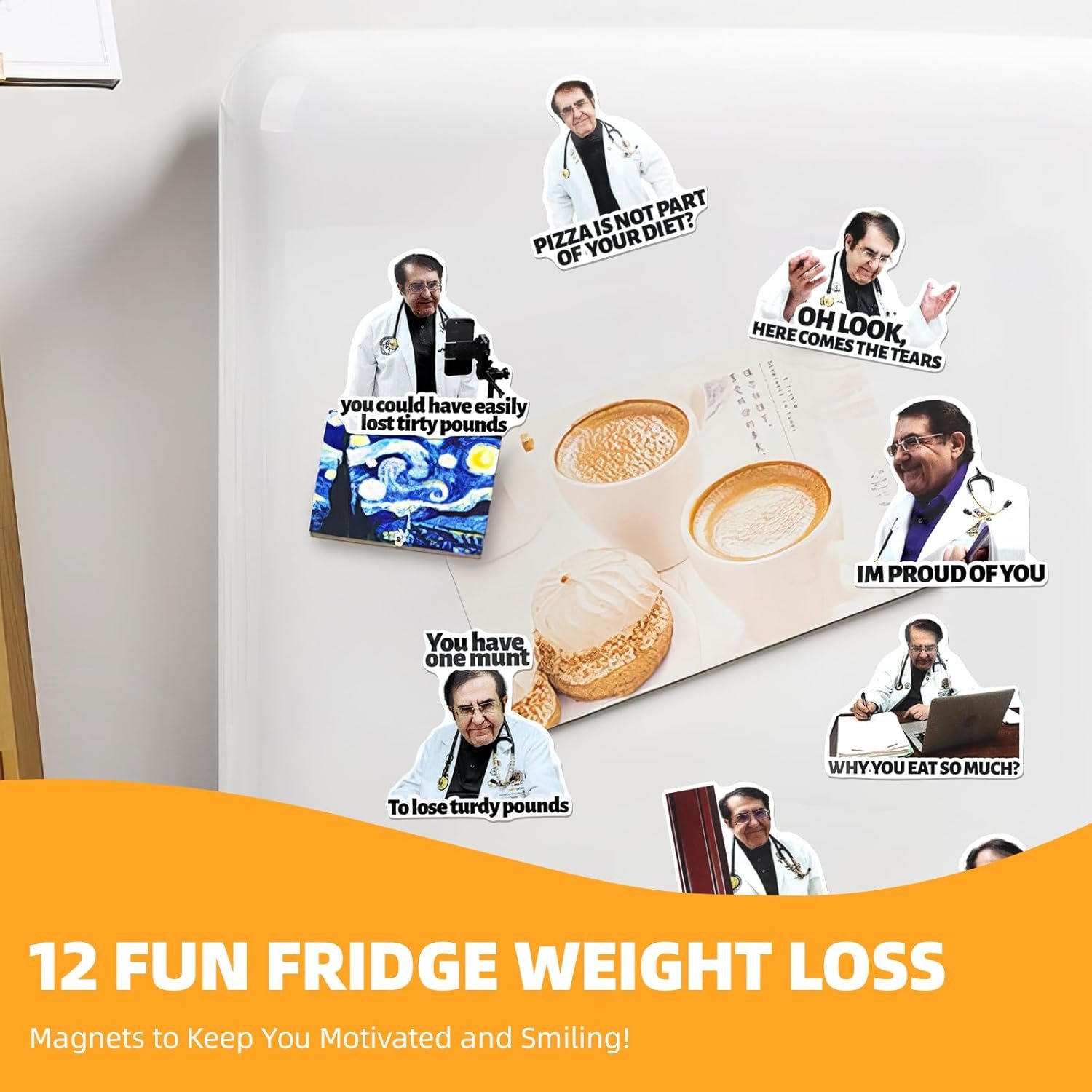 wholesale 12pcs funny dr. nowzaradan fridge magnet black text dr now magnets doctor phrase magnets motivational diet helper adults inspirational cute fun magnetic accessories for refrigerator & car factory & supplier oem
