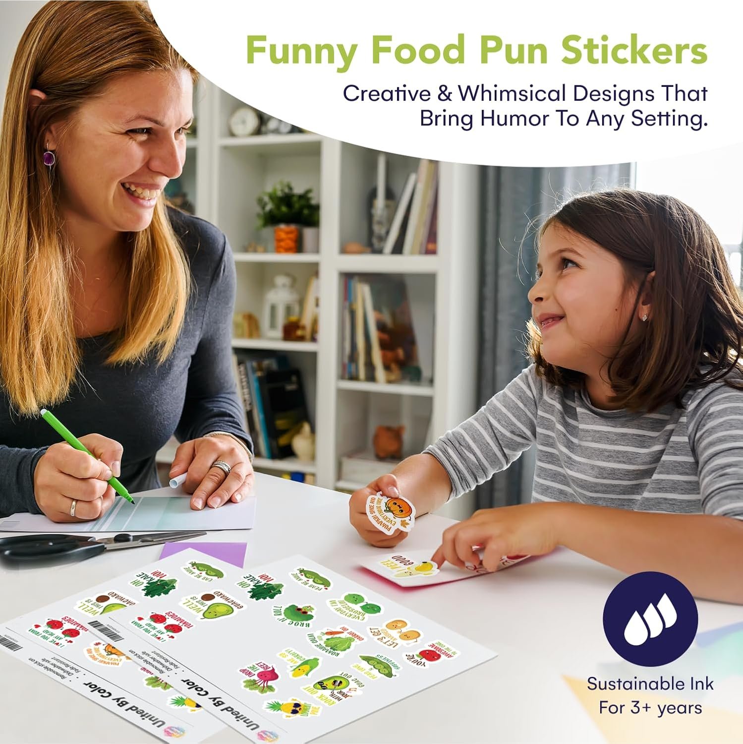 wholesale food stickers, 16pcs veggie and fruit stickers – non-magnet removable apply reuse anywhere from fridge, laptop, notebook to water bottle - funny pun dietitian gifts factory & supplier oem