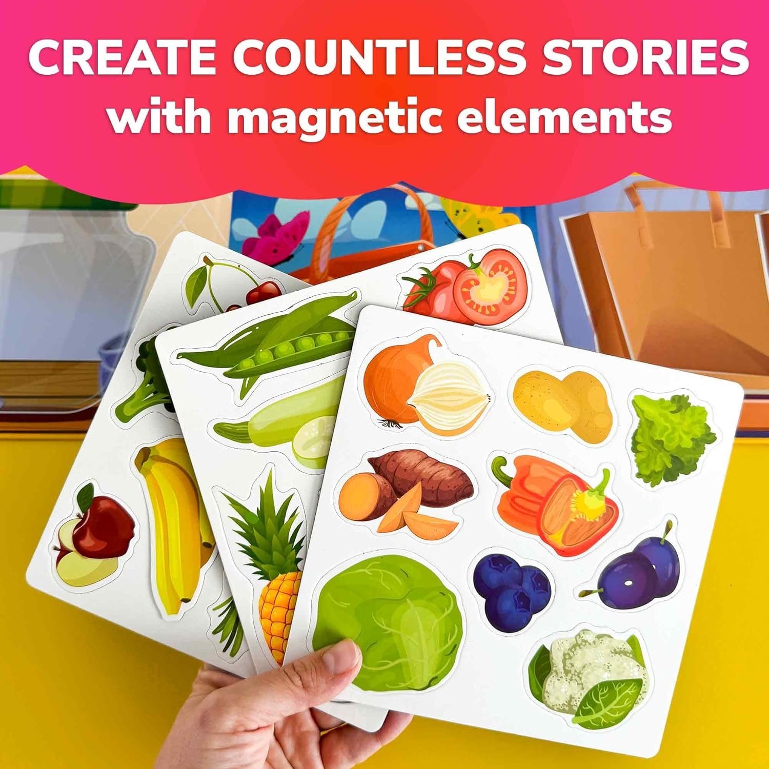 wholesale quokka travel magnetic puzzles for toddlers 1-3 – 20+pcs fruits game with extra-long play book – fun travel game toy for kids ages 3-5 – strong magnets for car activities – fun toddler puzzle ages 2-4 factory & supplier oem