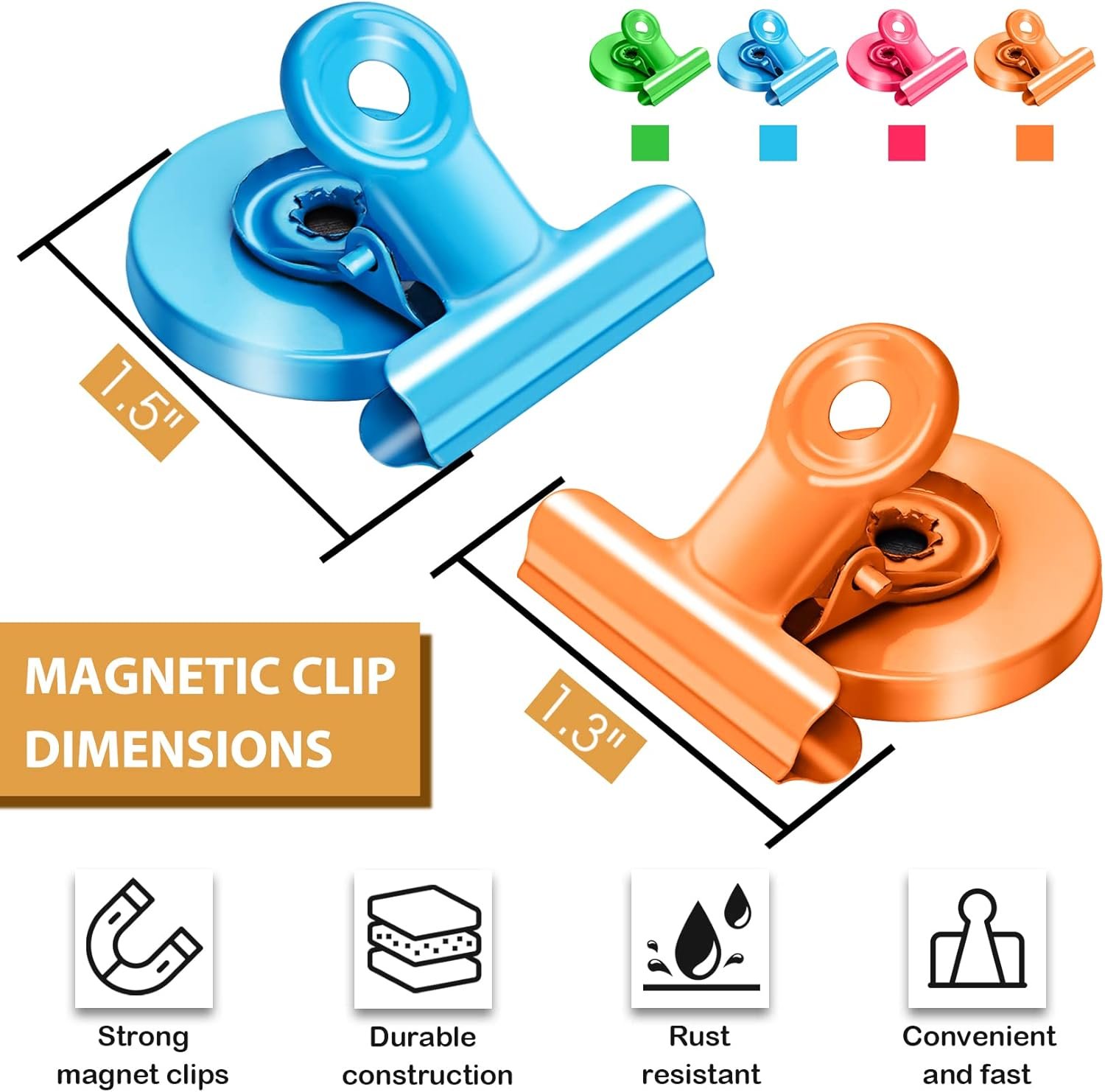 wholesale 8pack refrigerator magnets magnetic clips fridge magnets-scratch free heavy duty magnetic clips perfect for note list photo displays home school office use(colorful) factory & supplier oem