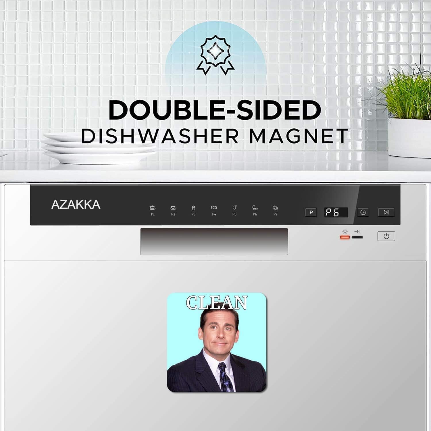 wholesale dishwasher magnet clean dirty sign indicator, washing machine magnet double sided kitchen dish washer refrigerator magnet flip with magnetic plate office michael scott factory & supplier oem