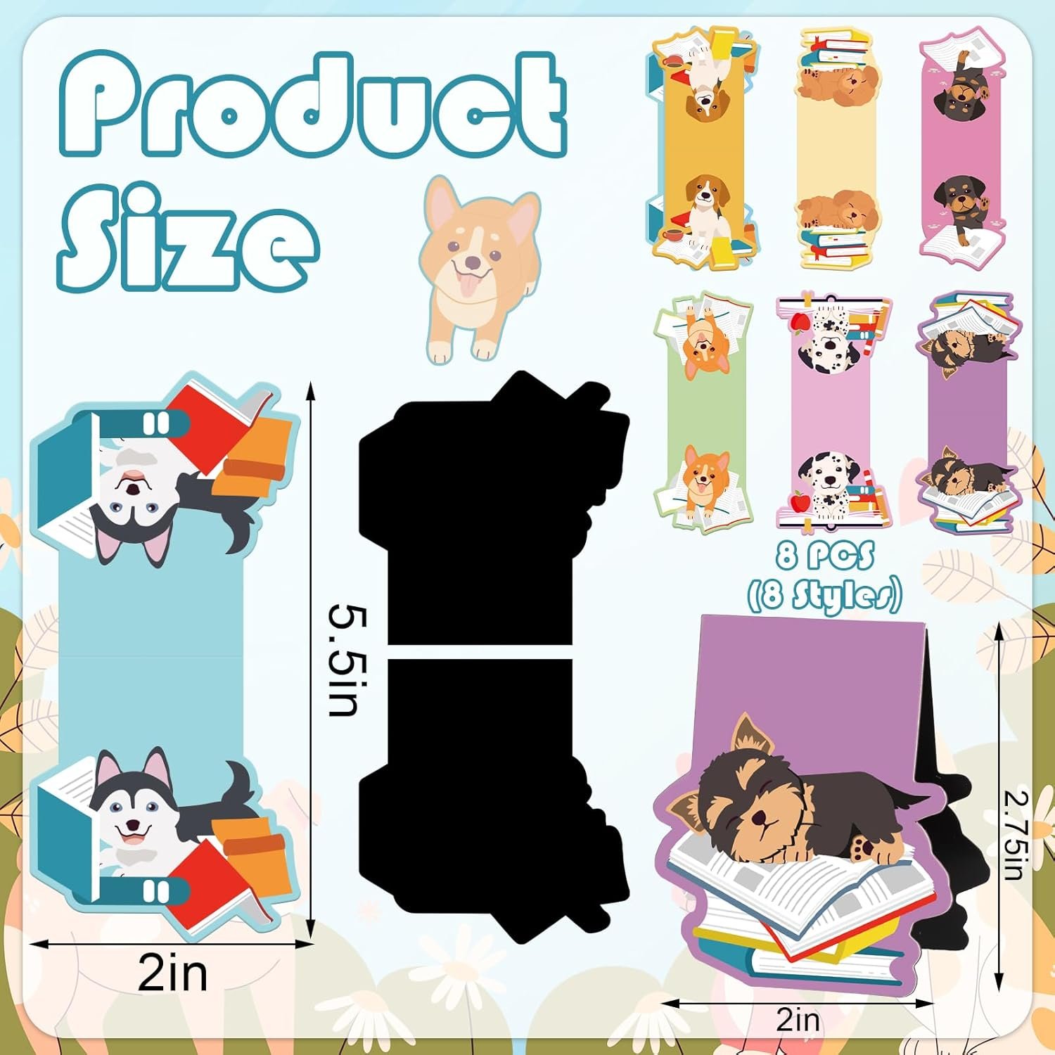 wholesale 8pcs dog magnetic bookmark cute puppy book marker animal magnet page clip for teacher student reading book lover gift factory & supplier oem