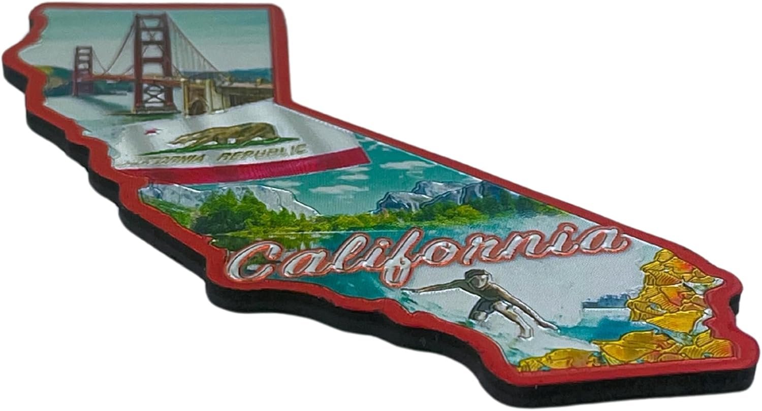 wholesale california state montage magnet, collectible souvenir keepsake, magnetic accessory for fridge, whiteboards and more, approximately 3 inches factory & supplier oem