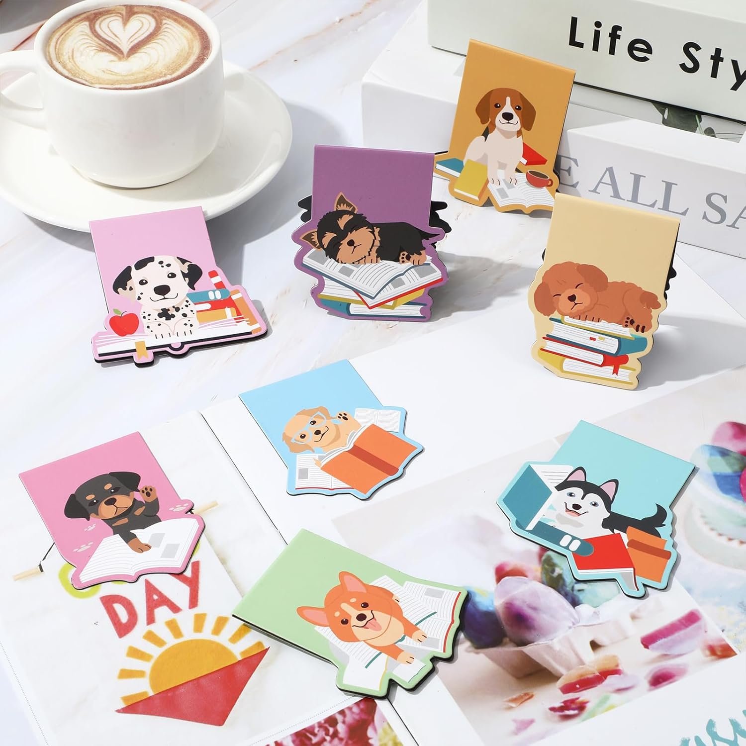 wholesale 8pcs dog magnetic bookmark cute puppy book marker animal magnet page clip for teacher student reading book lover gift factory & supplier oem