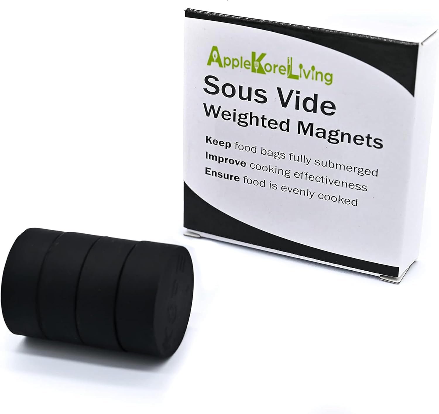 wholesale sous vide weighted magnets | powerful food safe magnets | keep sous vide bags fully submerged in a sous vide container | better than other sous vide accessories (matte black - 4 pack) factory & supplier oem