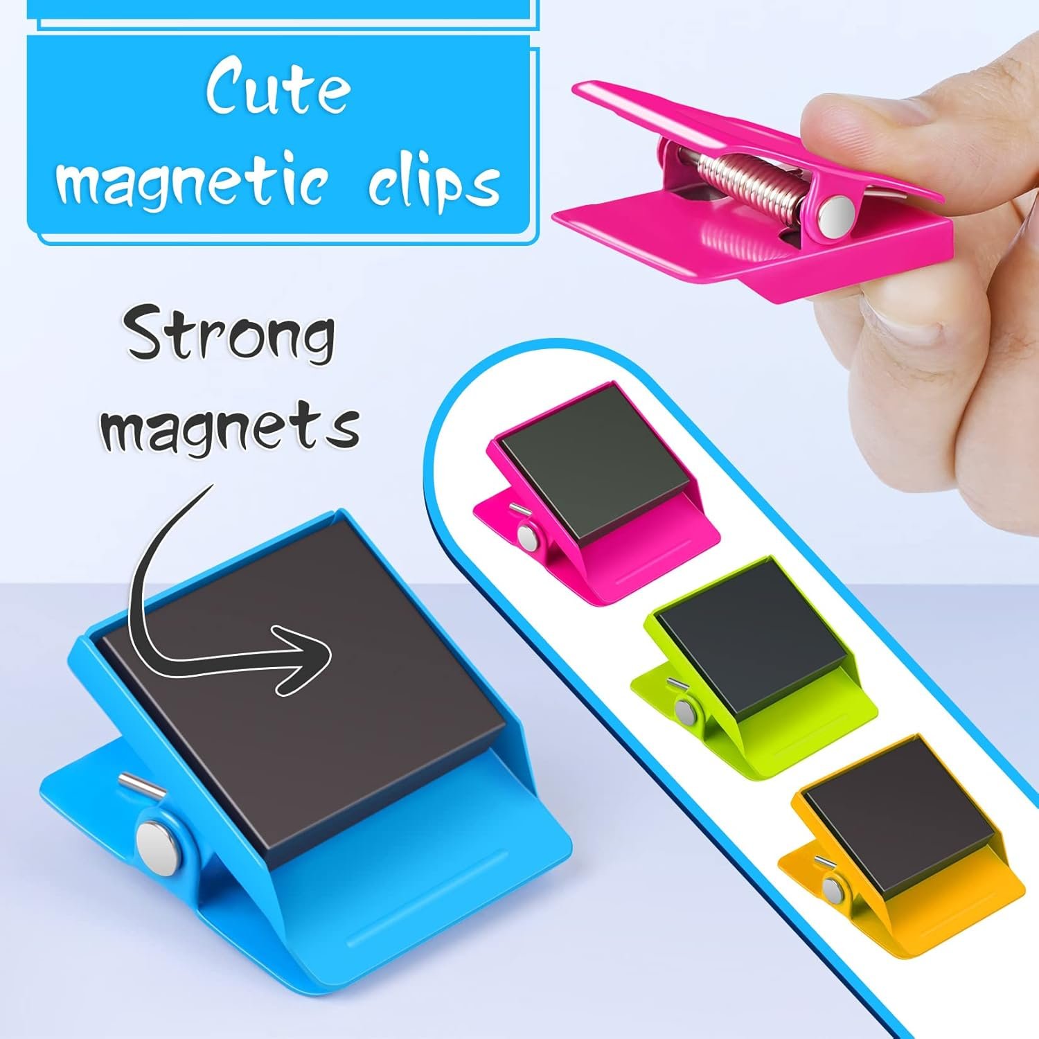 wholesale grtard 12 pack magnetic clips heavy duty, colorful strong fridge magnet clips heavy duty, metal magnet clips for fridge, clip magnets, magnetic clips for refrigerator, locker, whiteboard, home, office factory & supplier oem